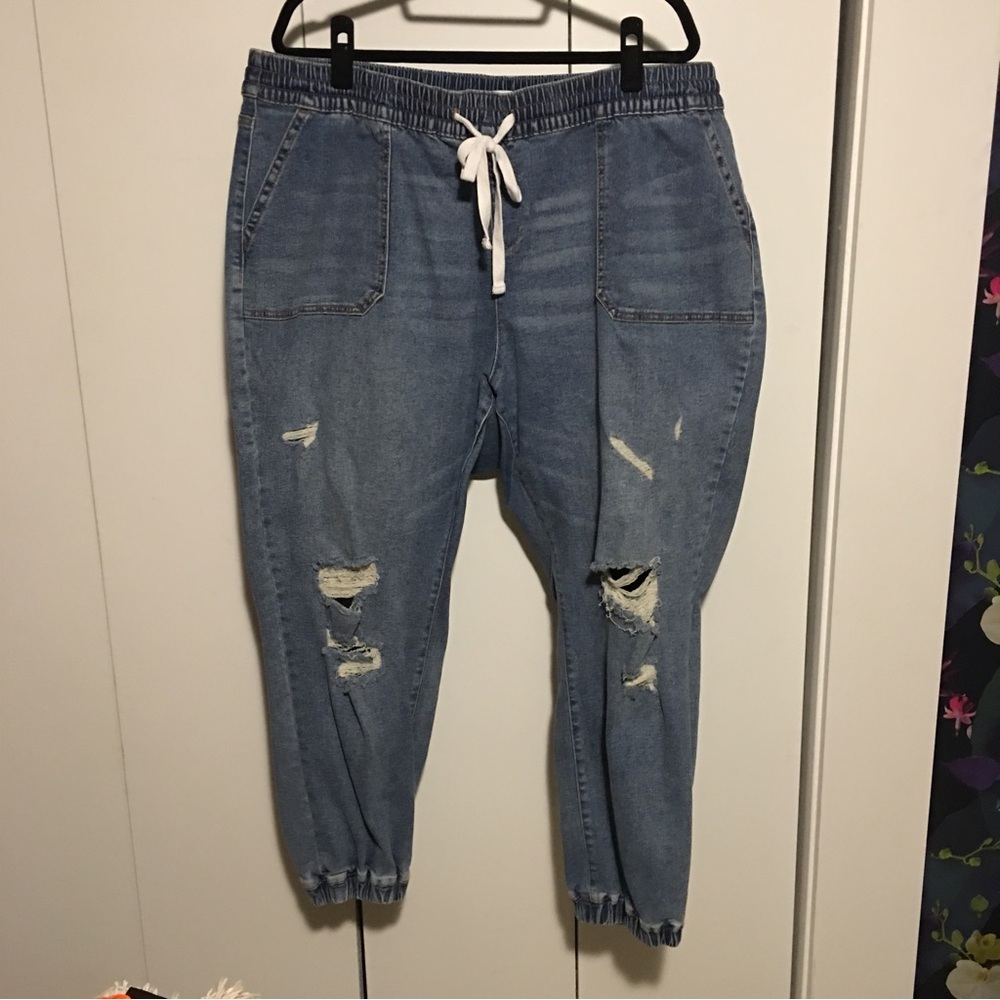 Lane Bryant Jogger Jean Distressed Size 18 Preowned